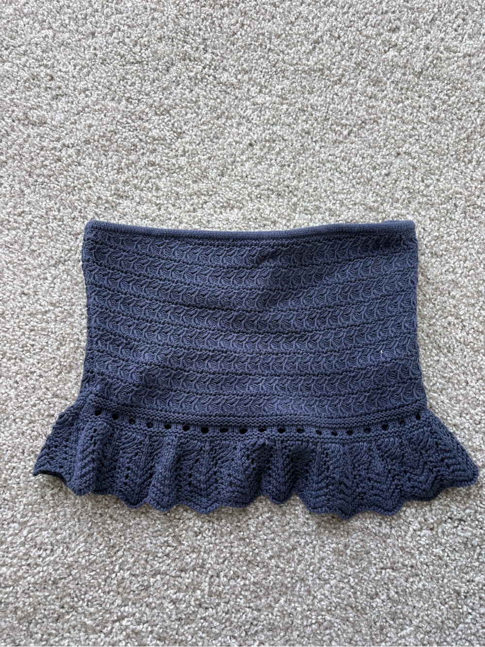 American Eagle Outfitters Black Crochet Ruffle Mini Skirt